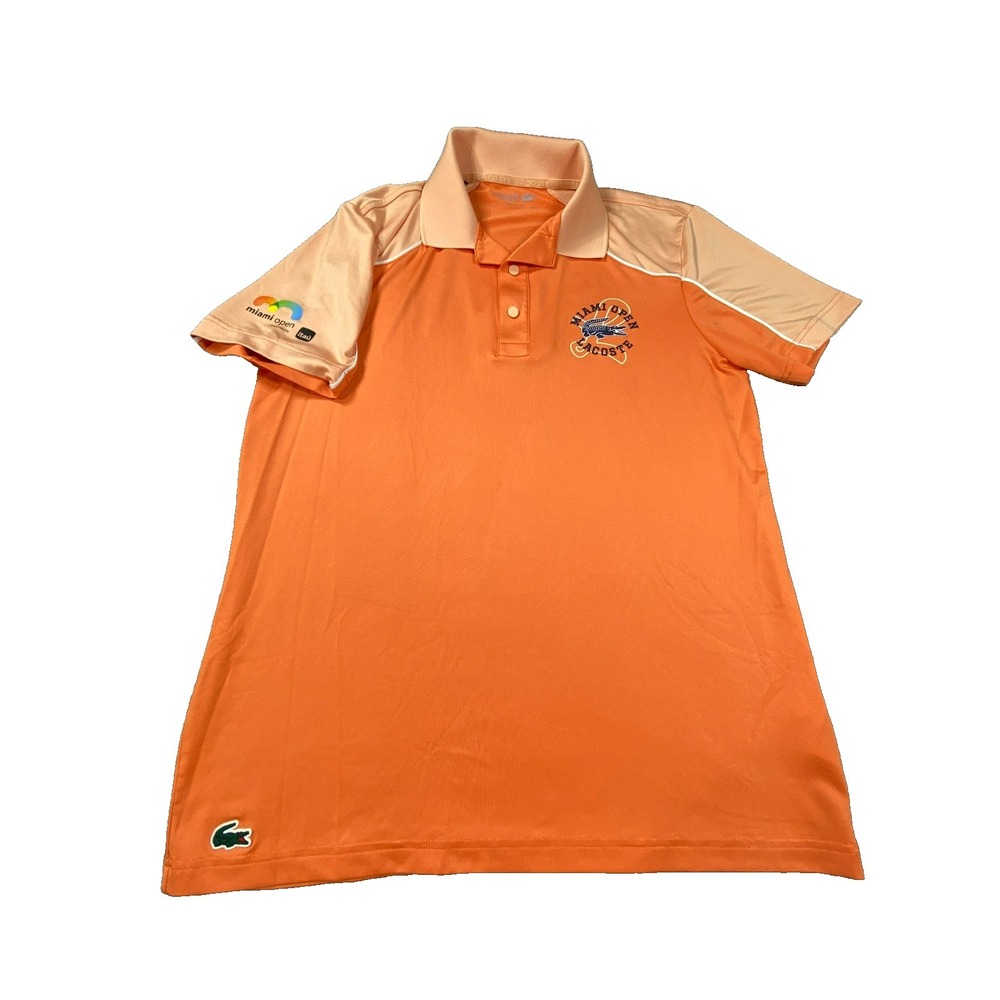 Lacoste Sport Polo Shirt Mens M Miami Open Colorblock Ultra Dry Performance Golf